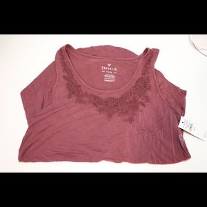 AMERICAN EAGLE PURPLE EMBROIDERED TANK
